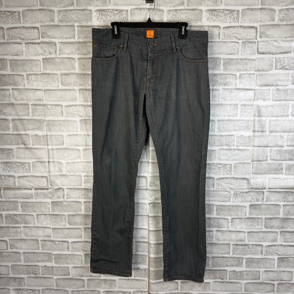 Hugo Boss Orange 24 Barcelona Mens Grey Regular Fit Jeans 36 x32 Cotton 50248520